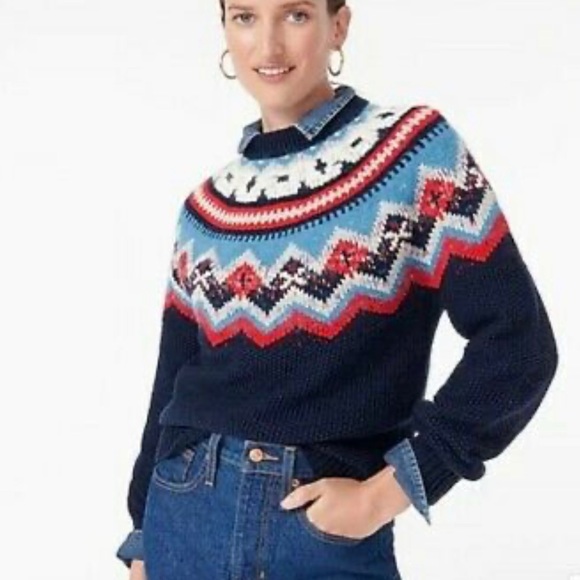 NAVY CHERRY 🍒 Zigzag Fair Isle sweater - Picture 9 of 11